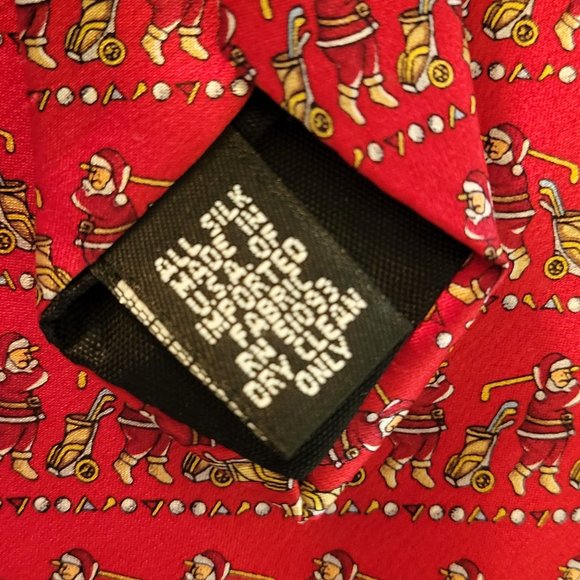 Holiday Traditions Men's Santa Golf Festive Neckties, KISSA - Picture 9 of 11